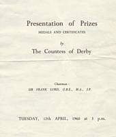 Presentation Programme 12th April 1960.